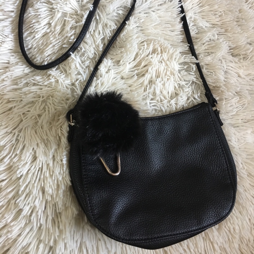 H&M Black Pebbled Leather Mini Crossbody!